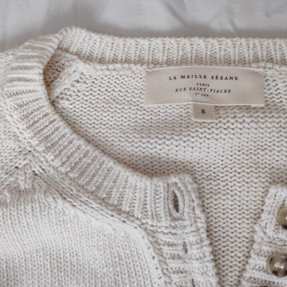 Sezane Léontine Jumper Ecru / Marine. - Size S - Picture 3 of 3